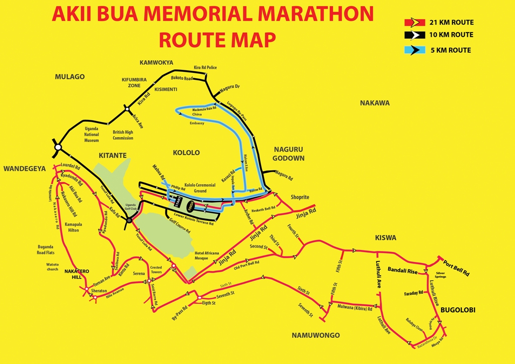 Akii Bua Memorial Marathon map