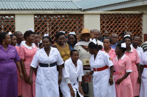 TAKING A GROUP PHOTO WITH THE MIDWIVES